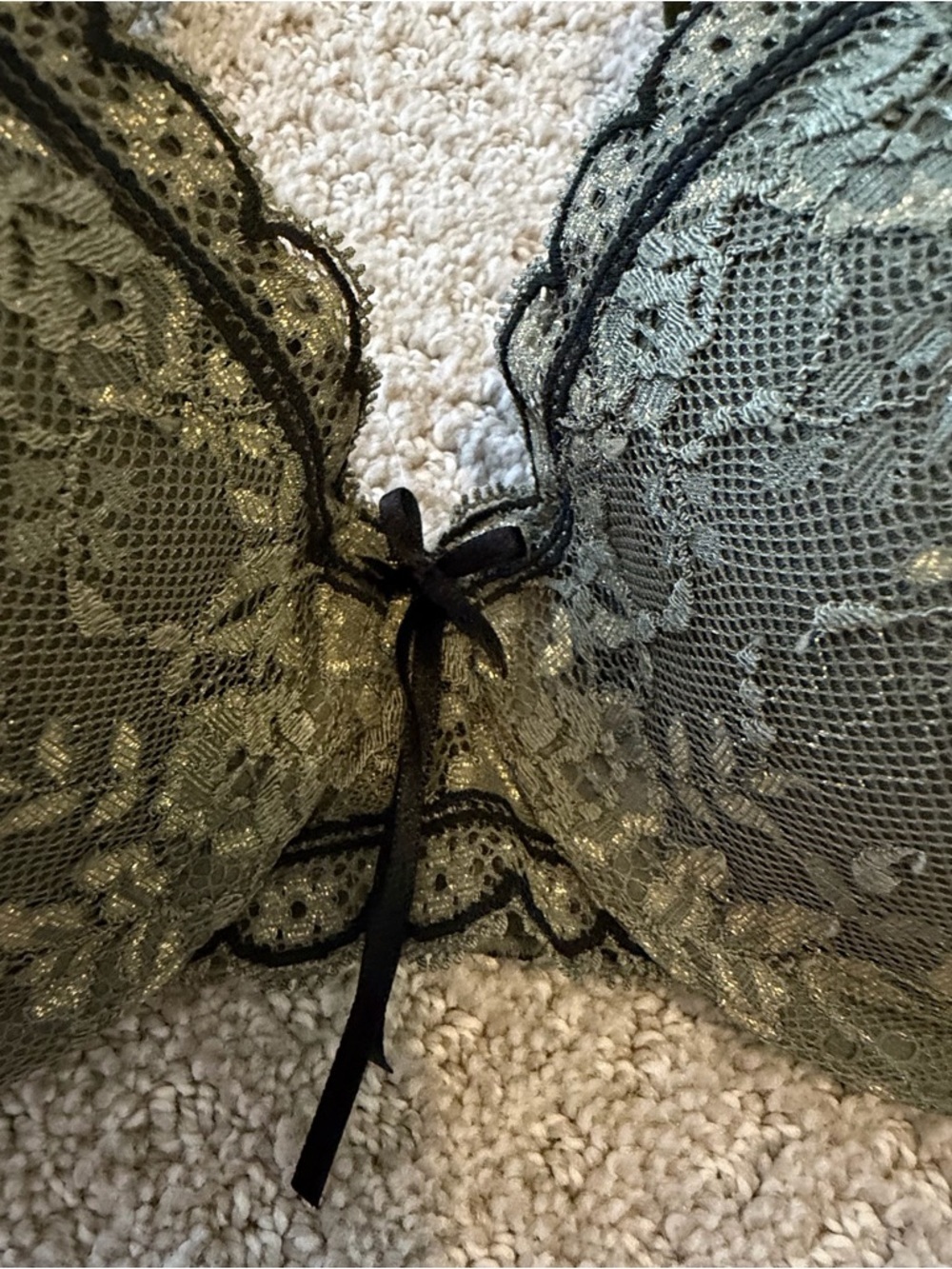 Heidi Klum Intimates Margaux Balconette Contour Bra Green Sz 36D Lace H23-1076 - Picture 3 of 10